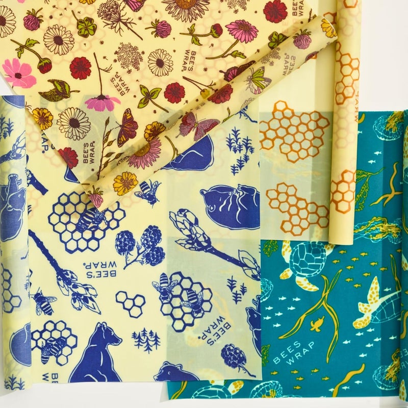 Bee's Wrap Beeswax Wraps for Food - Cut to Size 14x52" Wax Paper Roll - Made in USA Reusable Waxed Paper & Bowl Covers - Organic & Eco-Friendly Alternative to Aluminum Foil & Plastic Wrap, Fresh Fruit - Image 5